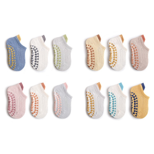 -ベビー キッズ 滑り止め付き メッシュ アンクル ソックス 靴下 3足 セット【mh0001732】 - mamahalo shop - ベビー用靴下・タイツ - べビー服 - 子供服 - 男の子 - 女の子