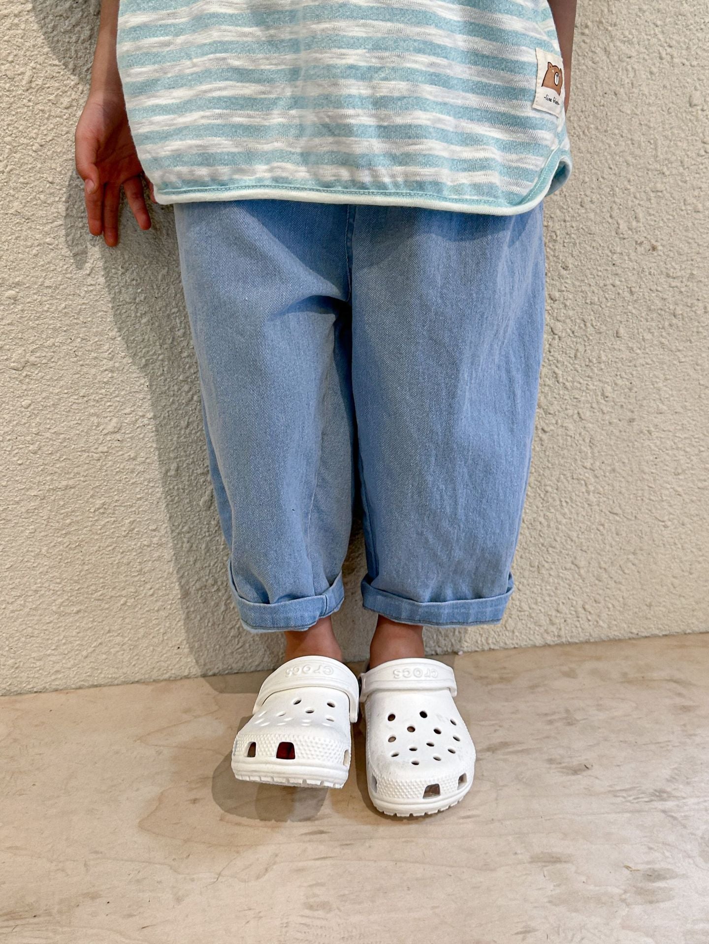 -キッズ デニム ルーズ アンクル パンツ ジーンズ - mamahalo shop - デニムパンツ - べビー服 - 子供服 - 男の子 - 女の子