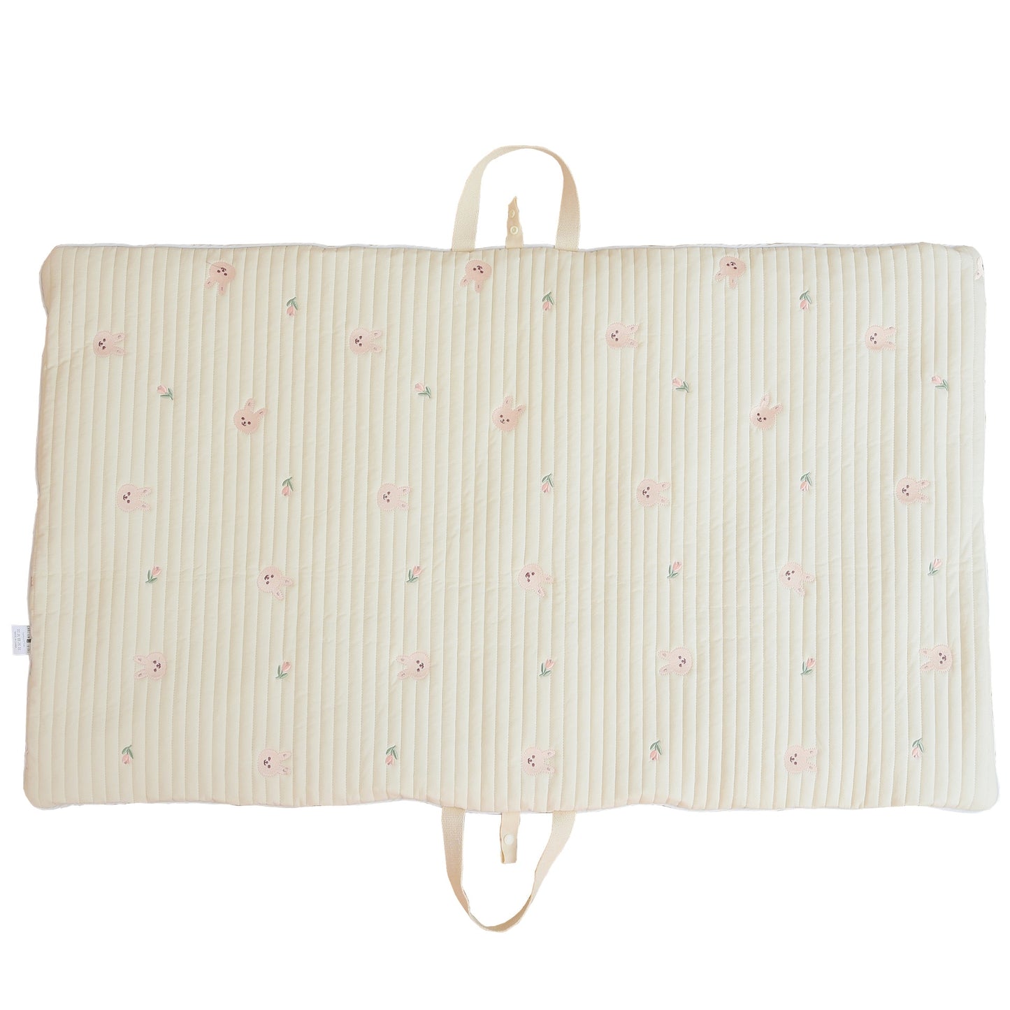 -ベビー キルティング 刺繍 お昼寝 マット ポータブル 折りたたみ くま うさぎ オリーブ チェリー りす - mamahalo shop - ベビーブランケット・タオル - べビー服 - 子供服 - 男の子 - 女の子