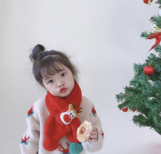 -ベビー キッズ トナカイ クリスマス マフラー スカーフ - mamahalo shop - ネックウォーマー - べビー服 - 子供服 - 男の子 - 女の子