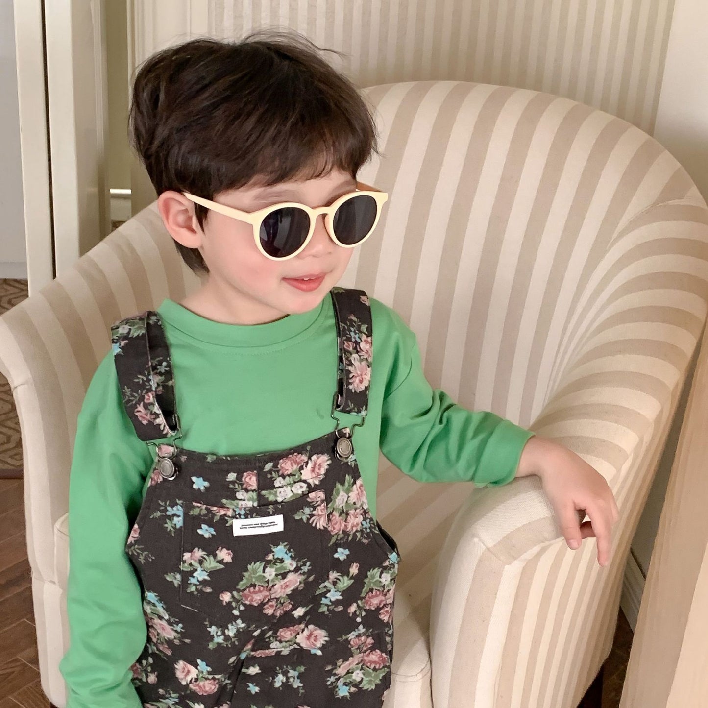 -キッズ フラワープリント オーバーオール サロペット パンツ - mamahalo shop - オーバーオール - べビー服 - 子供服 - 男の子 - 女の子