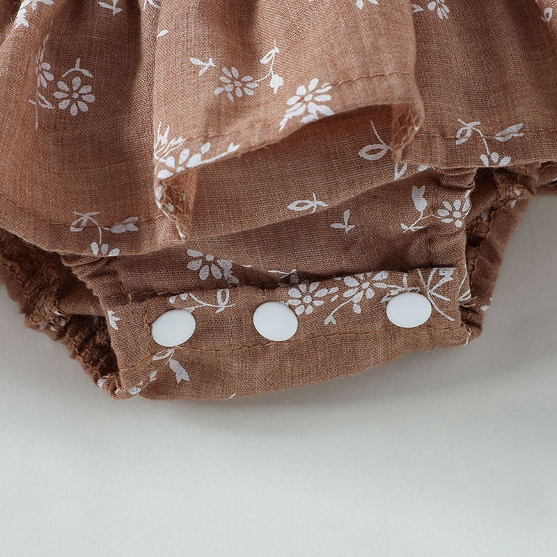 -ベビー フラワー フリル 長袖 スカート ロンパース - mamahalo shop - 長袖ロンパース - べビー服 - 子供服 - 男の子 - 女の子