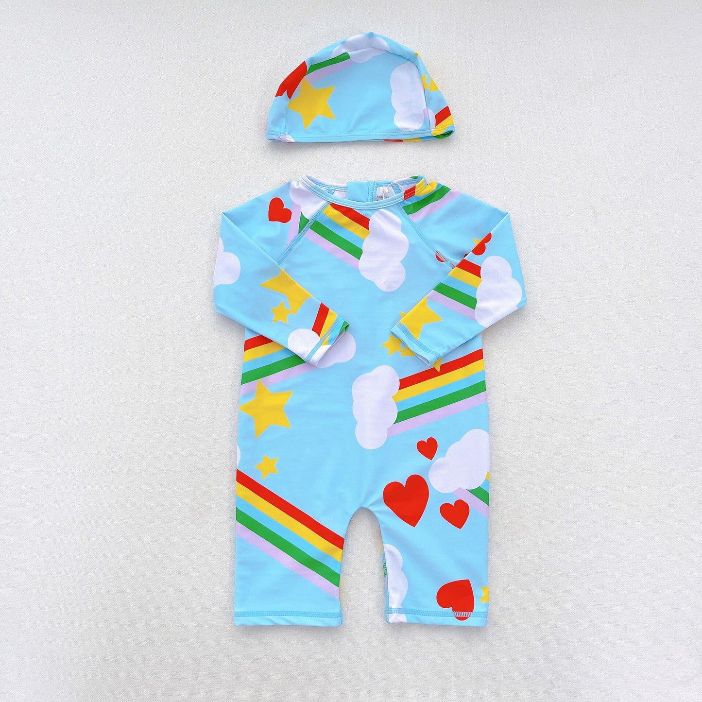 -キッズ 水着 長袖 ラッシュガード 帽子 セット スイムウェア【mh0001893】 - mamahalo shop - ベビー用水着 - べビー服 - 子供服 - 男の子 - 女の子