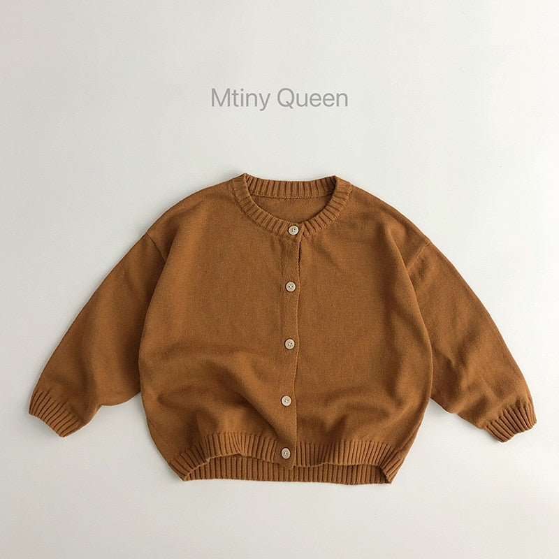 -キッズ ニット シンプル ベーシック カーディガン - mamahalo shop - カーディガン・パーカー - べビー服 - 子供服 - 男の子 - 女の子