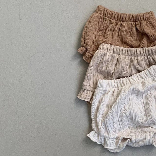 -ベビー ワッフル フリル ブルマパンツ ショートパンツ【mh0001512】 - mamahalo shop - ブルマパンツ - べビー服 - 子供服 - 男の子 - 女の子