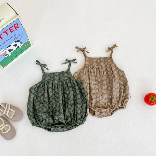 -☺︎ ベビー ボタニカル キャミソール ロンパース - mamahalo shop - ノースリーブロンパース - べビー服 - 子供服 - 男の子 - 女の子