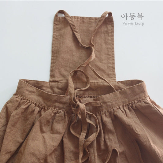 -キッズ ノースリーブ エプロン ドレス ワンピース - mamahalo shop - ノースリーブワンピース - べビー服 - 子供服 - 男の子 - 女の子