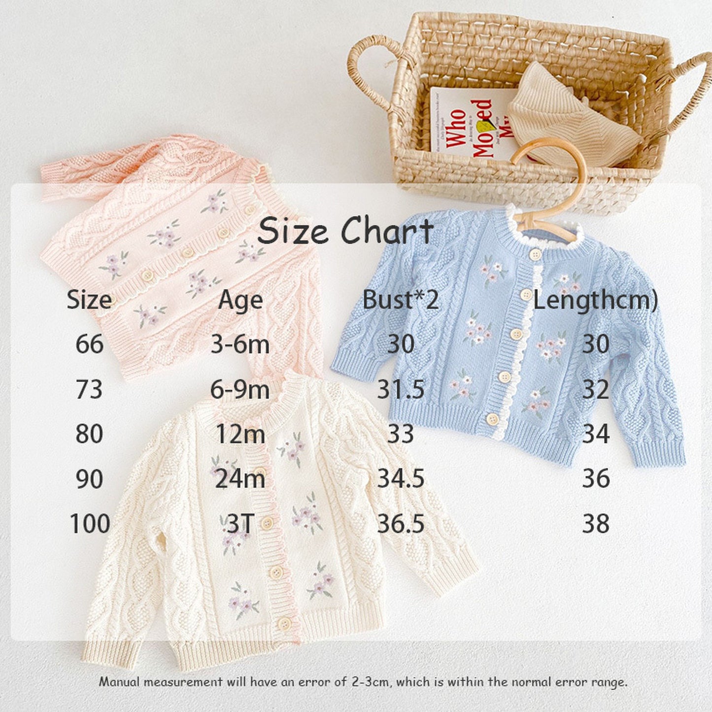 -ベビー 刺繍 フラワー ニット カーディガン【mh0000072】 - mamahalo shop - カーディガン・パーカー - べビー服 - 子供服 - 男の子 - 女の子