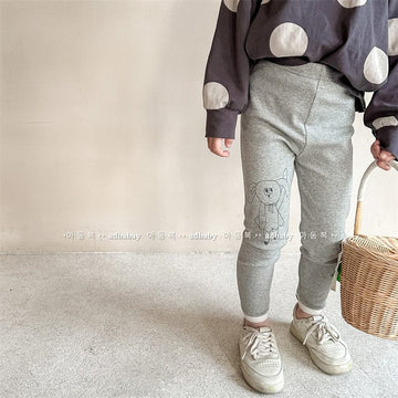 レギンスパンツ Gray / 12M/80cm キッズ うさぎ ラビット バニー プリント レギンス パンツ【mh0001278】