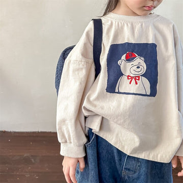 長袖Tシャツ Beige / 12M 80cm キッズ くま ベア ルーズ 長袖 トップス Tシャツ【mh0001231】