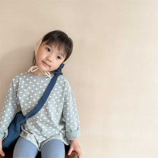 長袖Tシャツ Blue / 12M 80cm キッズ みずたま ルーズ 長袖 Tシャツ トップス【mh0001222】