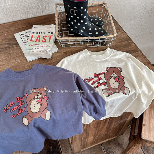 長袖Tシャツ キッズ くま ベア ルーズ 長袖 Tシャツ トップス【mh0001229】
