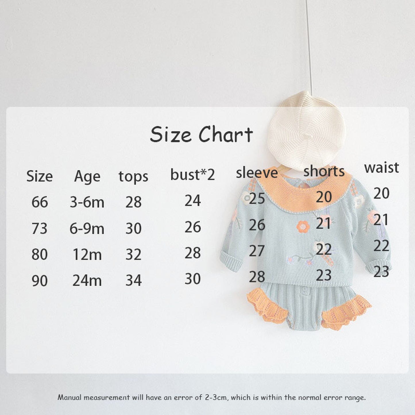 -ベビー セットアップ ニット フラワー 刺繍 セーター トップス フリル パンツ - mamahalo shop - 長袖セットアップ - べビー服 - 子供服 - 男の子 - 女の子