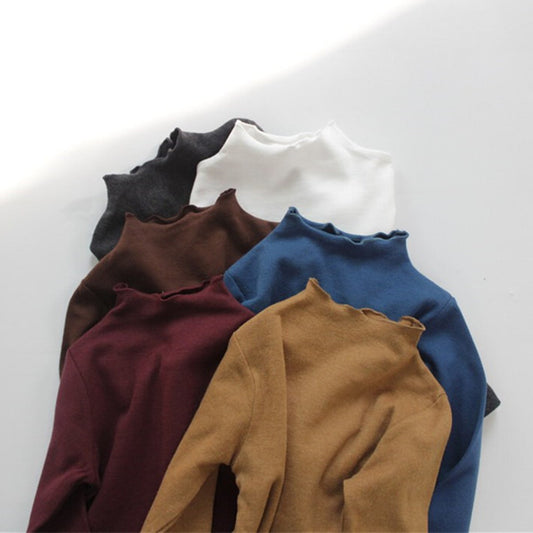 -キッズ フリルネック Tシャツ トップス【mh0000213】 - mamahalo shop - 長袖Tシャツ - べビー服 - 子供服 - 男の子 - 女の子