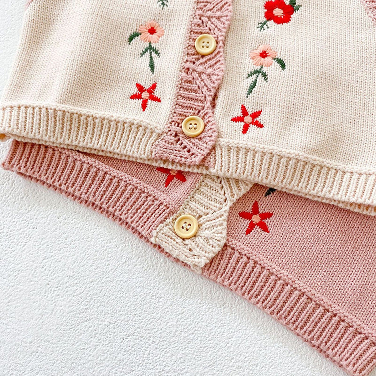 ベスト ベビー フラワー 刺繍 ニット ベスト【mh0000067】