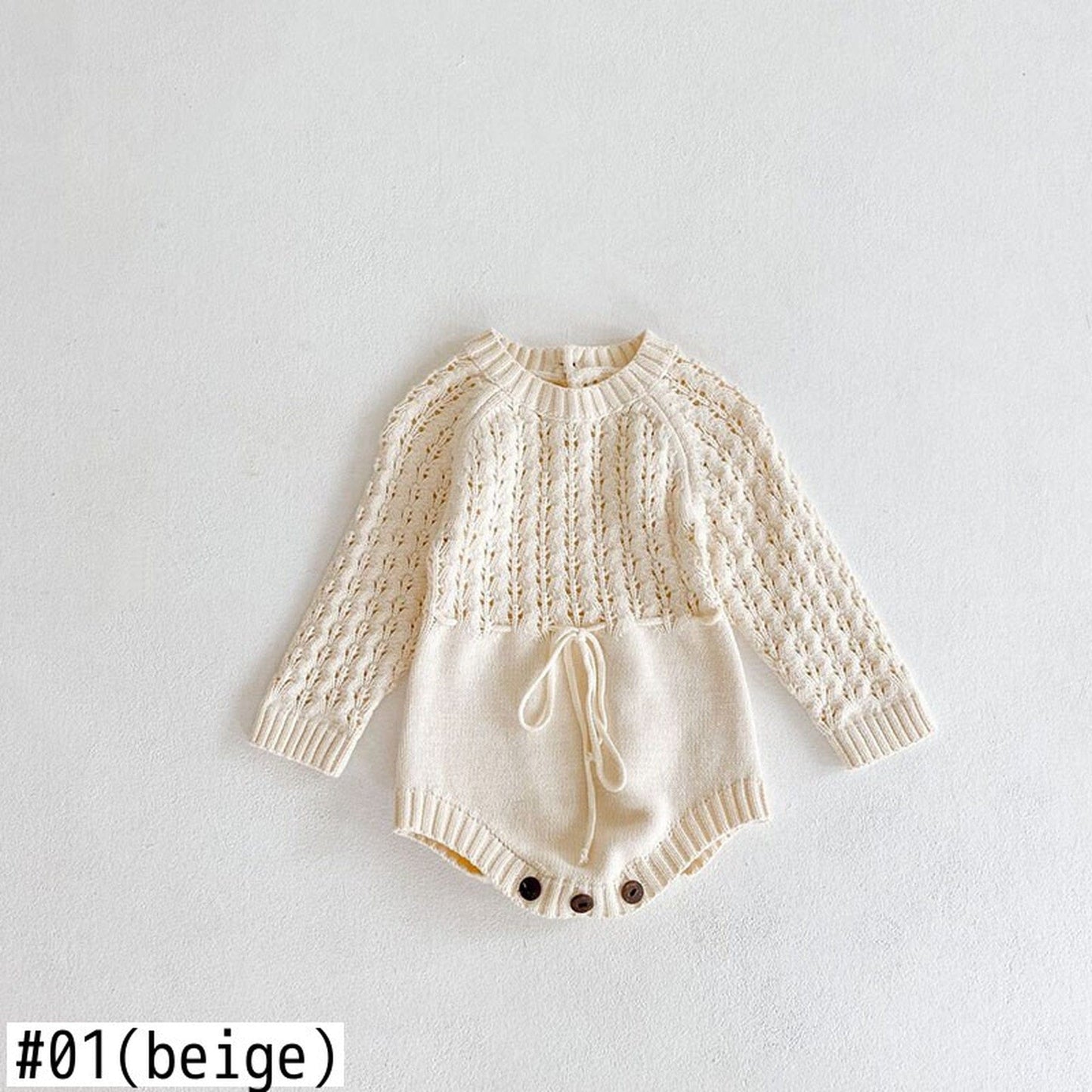 長袖ロンパース ベビー ニット レース ロンパース【mh0000429】