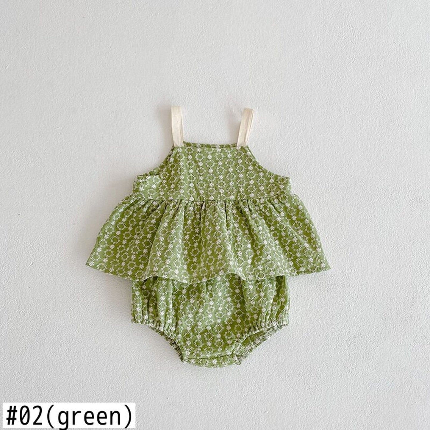 ノースリーブセットアップ ベビー フラワー 花柄 キャミチュニック ブルマー セット【mh0000467】