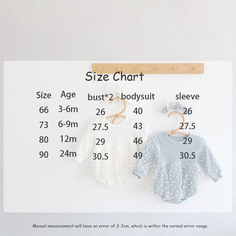 長袖ロンパース ベビー チュールレース フラワー スカート ロンパース リボン ヘアバンド セット【mh0001437】