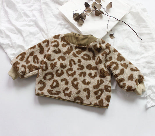 ショートコート・ジャケット・ジャンパー キッズ レオパード フリース ジャケット アウター【mh0000287】