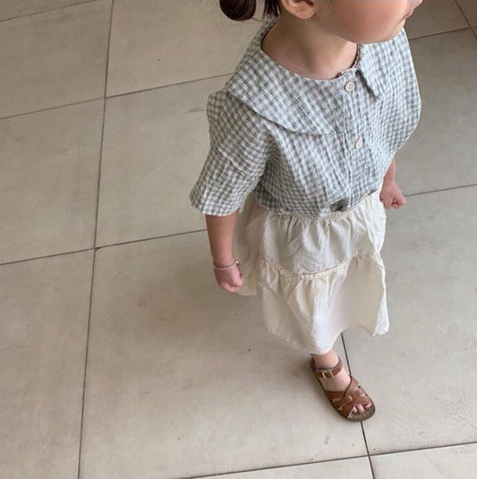 半袖シャツ・ブラウス キッズ ギンガムチェック ブラウス シャツ【mh0000521】