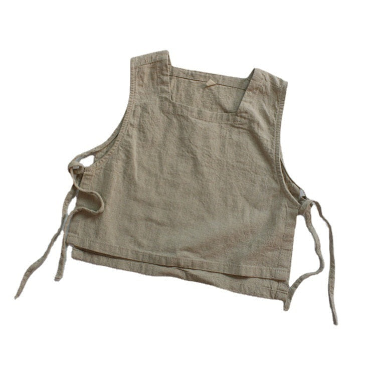 ベスト キッズ コットンリネン ベスト トップス【mh0001296】