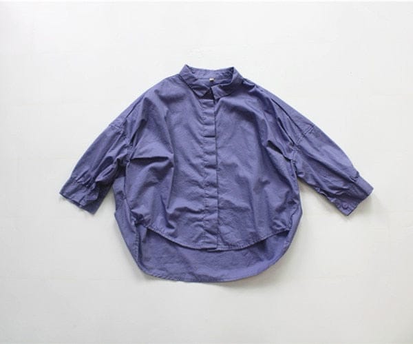 長袖シャツ・ブラウス Purple / 12M 80cm キッズ オーバーサイズ ルーズ 長袖 シャツ ブラウス オーバーシャツ【mh0001004】