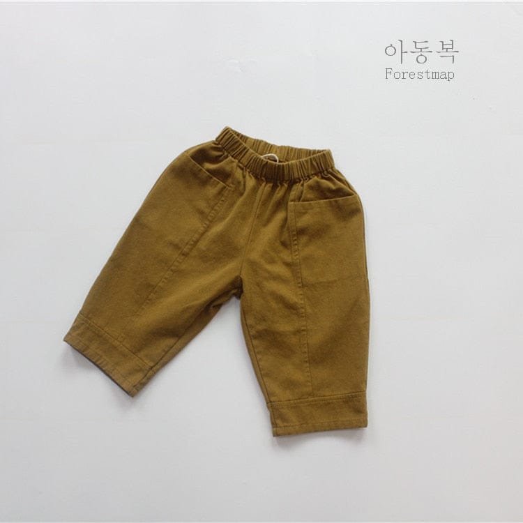 ロングパンツ・スウェットパンツ Yellow / 12M 80cm キッズ コットンリネン ポケット ルーズ パンツ ズボン【mh0001302】