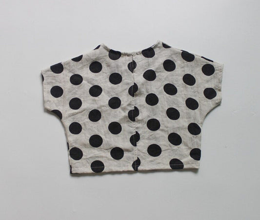 半袖Tシャツ キッズトップス みずたまドットプリント ルーズ シャツ Tシャツ【mh0000540】