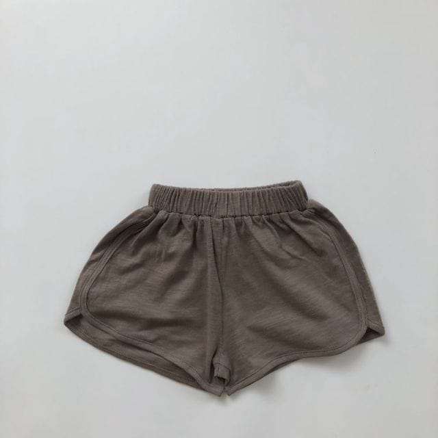 無地のキッズ用イージーショートパンツ、グレー