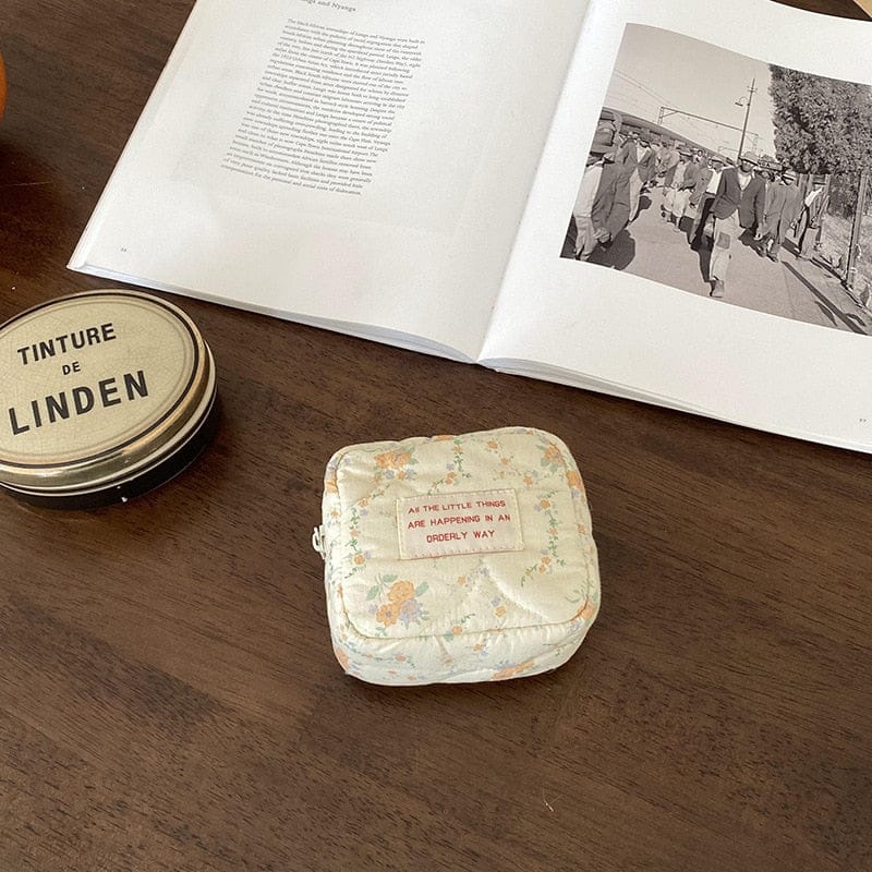 マザーズバッグ Beige Floral キルティング ミニ ポーチ 象 ぞう フラワー ママバッグ【mh0001181】