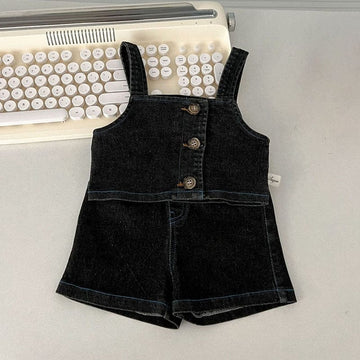 ノースリーブセットアップ ベビー キッズ デニム セットアップ キャミソール ショート トップス ショートパンツ