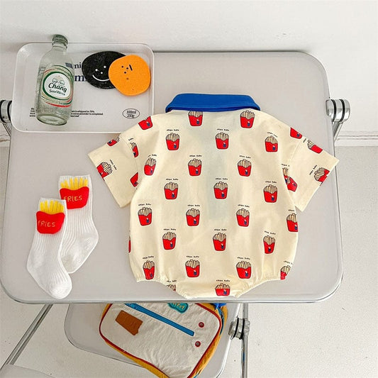 半袖ロンパース ☺︎ ベビー フレンチフライ ポテト 半袖 シャツ ロンパース