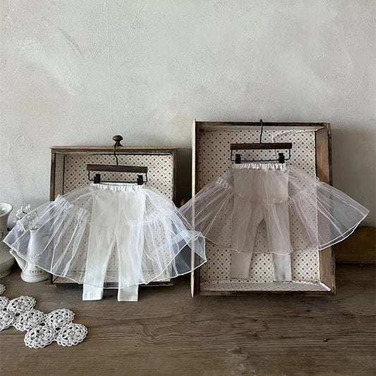 レギンスパンツ ベビー チュチュ チュール スカート ドッキング レギンスパンツ