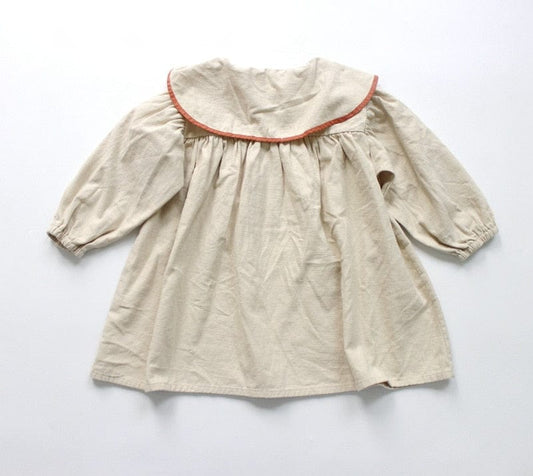 長袖ワンピース キッズ うさぎ うさ耳襟 ワンピース