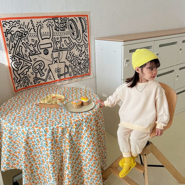 長袖セットアップ Beige / 12M 80cm キッズ セットアップ 長袖 スウェット トップス パンツ【mh0000590】