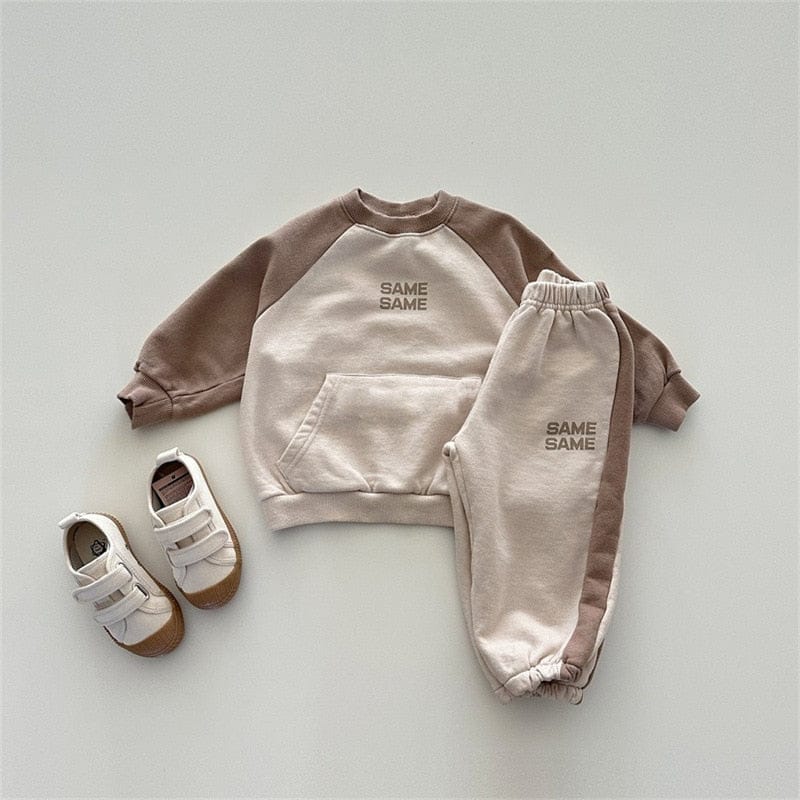 長袖セットアップ Camel 2pc set / 80cm キッズ レターロゴ スウェット セットアップ トレーナー パンツ ブルー キャメル ユニセックス 6902