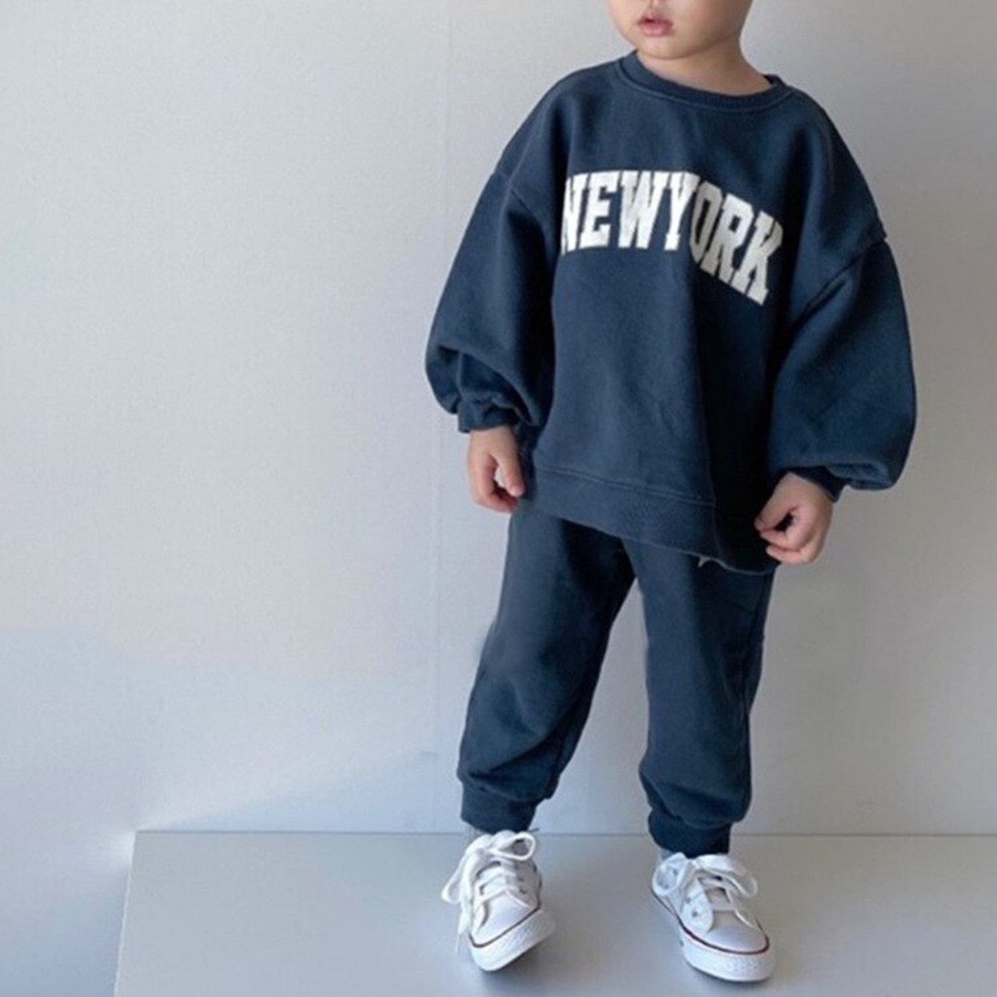 長袖セットアップ Dark Blue / 12M 80cm キッズ スウェット セットアップ トレーナー パンツ【mh0000091】