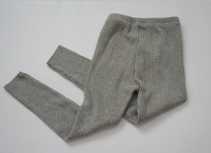 レギンスパンツ Gray / 3T 90cm キッズ シンプル リブ レギンスパンツ
