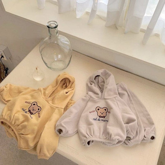 長袖セットアップ ベビー くま ベア セットアップ スウェット パーカー パンツ【mh0000104】