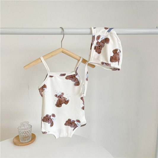 ベビー用水着 ベビー くま ベア ワンピース 水着 スイミング 帽子 セット【mh0000670】