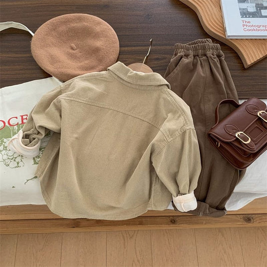 長袖シャツ・ブラウス キッズ コーデュロイ シャツ オーバーシャツ トップス【mh0001374】