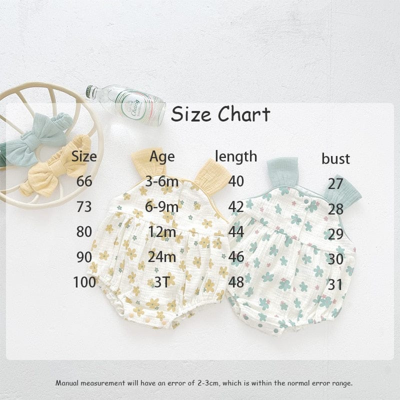 ノースリーブロンパース ベビー フラワー ノースリーブ キャミソール ロンパース リボン ヘアバンド セット【mh0001450】