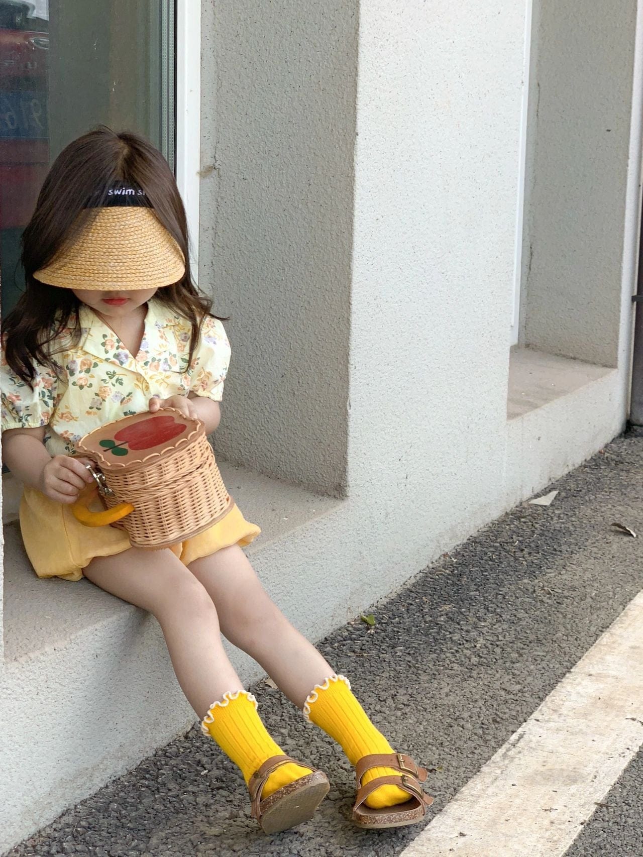 半袖セットアップ キッズ セットアップ フラワー 半袖 パフスリーブ ブラウス ショート バルーンパンツ【mh0001552】