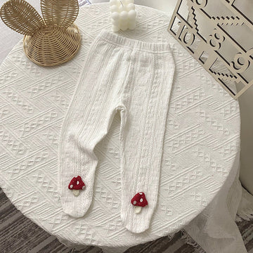 レギンスパンツ White / 6M 66cm ベビー きのこ レギンス タイツ パンツ【mh0000358】
