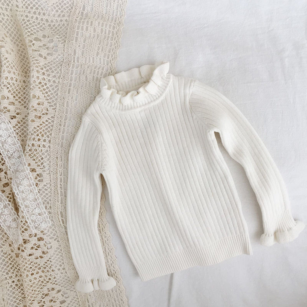 ニット・セーター White / 73cm キッズ ニット フリル トップス カットソー セーター【mh0000212】