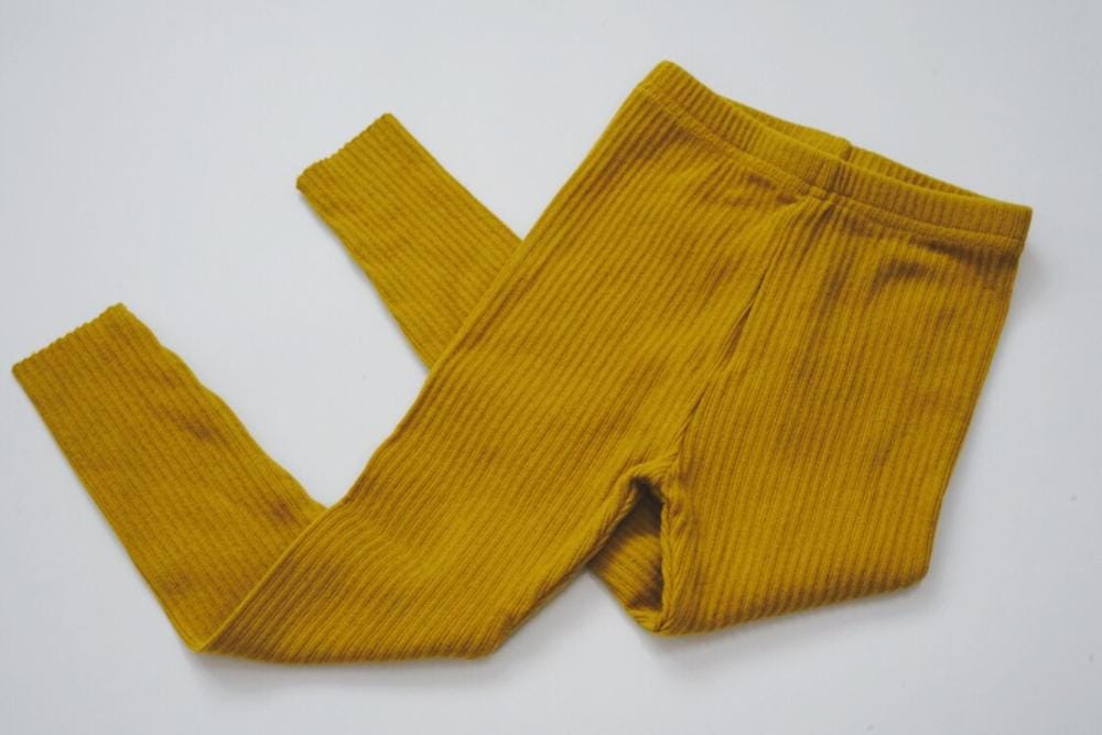 レギンスパンツ Yellow / 3T 90cm キッズ シンプル リブ レギンスパンツ
