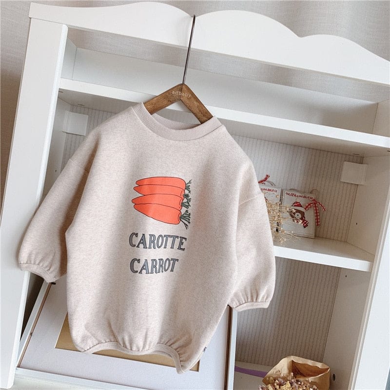 長袖Tシャツ Apricot / 12M 80cm / 取り寄せ(7〜35日) キッズ にんじん ロング スウェットシャツ ワンピース