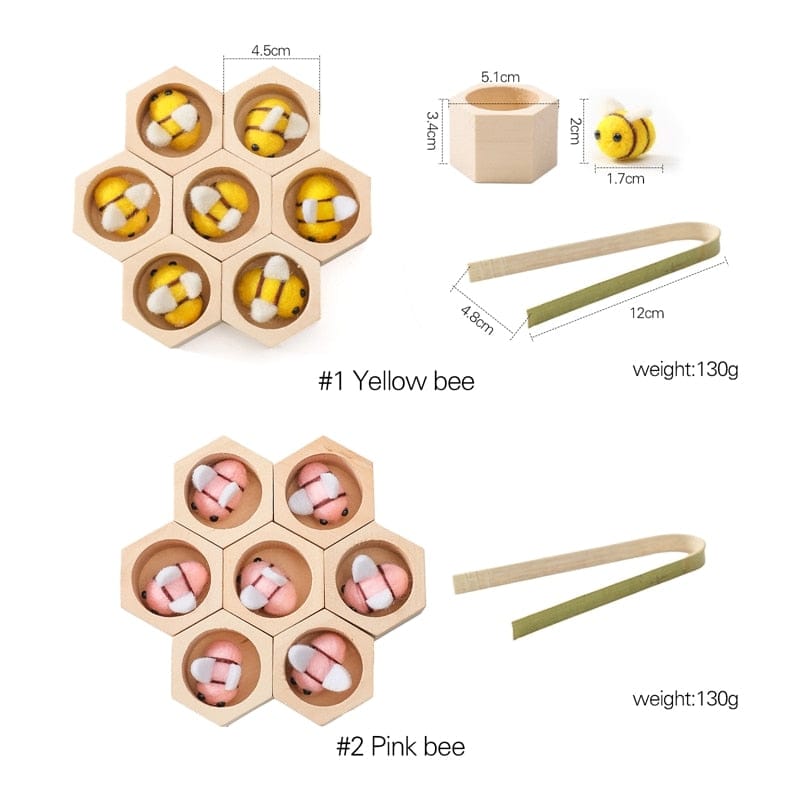 DIY Toy・知育玩具 Yellow ベビートイ 知育玩具 おもちゃ 木製 蜂 巣 ブロック パズル マッチング【mh0000992】