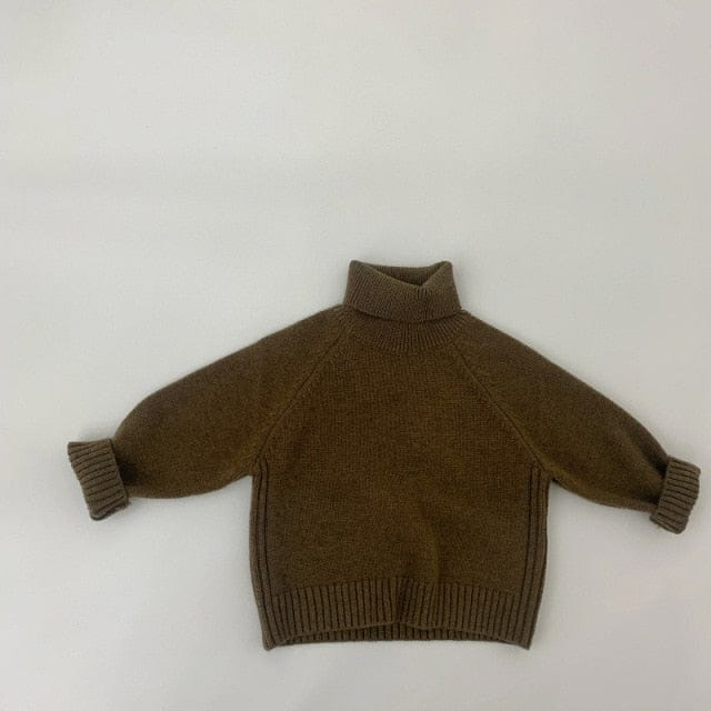 ニット・セーター Coffee / 80cm キッズ ニット シンプル タートルネック セーター トップス【mh0000157】