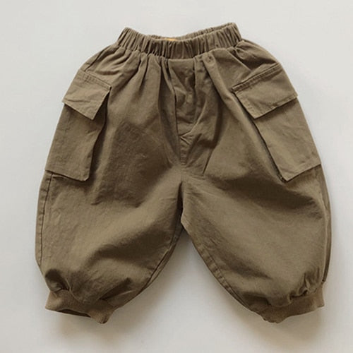 -キッズ ナチュラル コットン カーゴパンツ【mh0000021】 - mamahalo shop - ロングパンツ・スウェットパンツ - べビー服 - 子供服 - 男の子 - 女の子